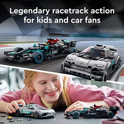 LEGO Speed Champions Mercedes-AMG F1 W12 E, Performance & Project One Toy Car Set, Building Toy Easter Basket Stuffer, Collectible Mercedes Model Race Car, Easter Gift for Kids and Teens, 76909