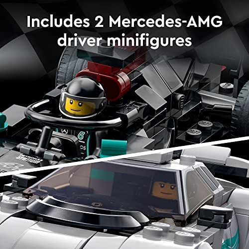 LEGO Speed Champions Mercedes-AMG F1 W12 E, Performance & Project One Toy Car Set, Building Toy Easter Basket Stuffer, Collectible Mercedes Model Race Car, Easter Gift for Kids and Teens, 76909