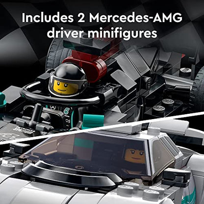 LEGO Speed Champions Mercedes-AMG F1 W12 E, Performance & Project One Toy Car Set, Building Toy Easter Basket Stuffer, Collectible Mercedes Model Race Car, Easter Gift for Kids and Teens, 76909